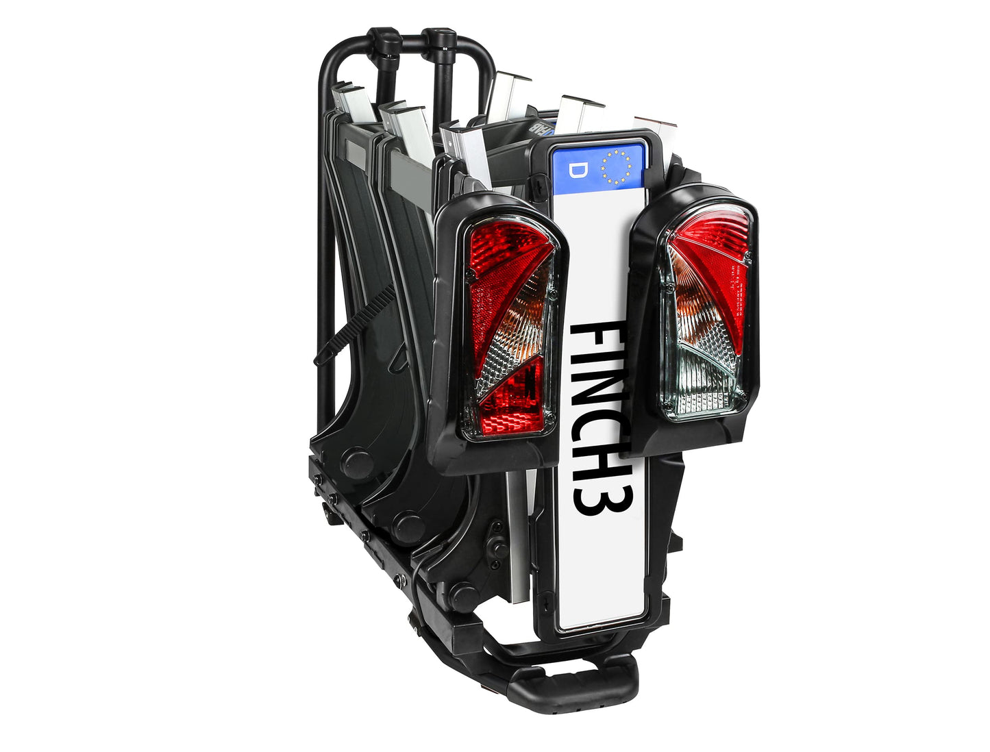 EUFAB 11598 bike carrier FINCH for 3 bikes, black.