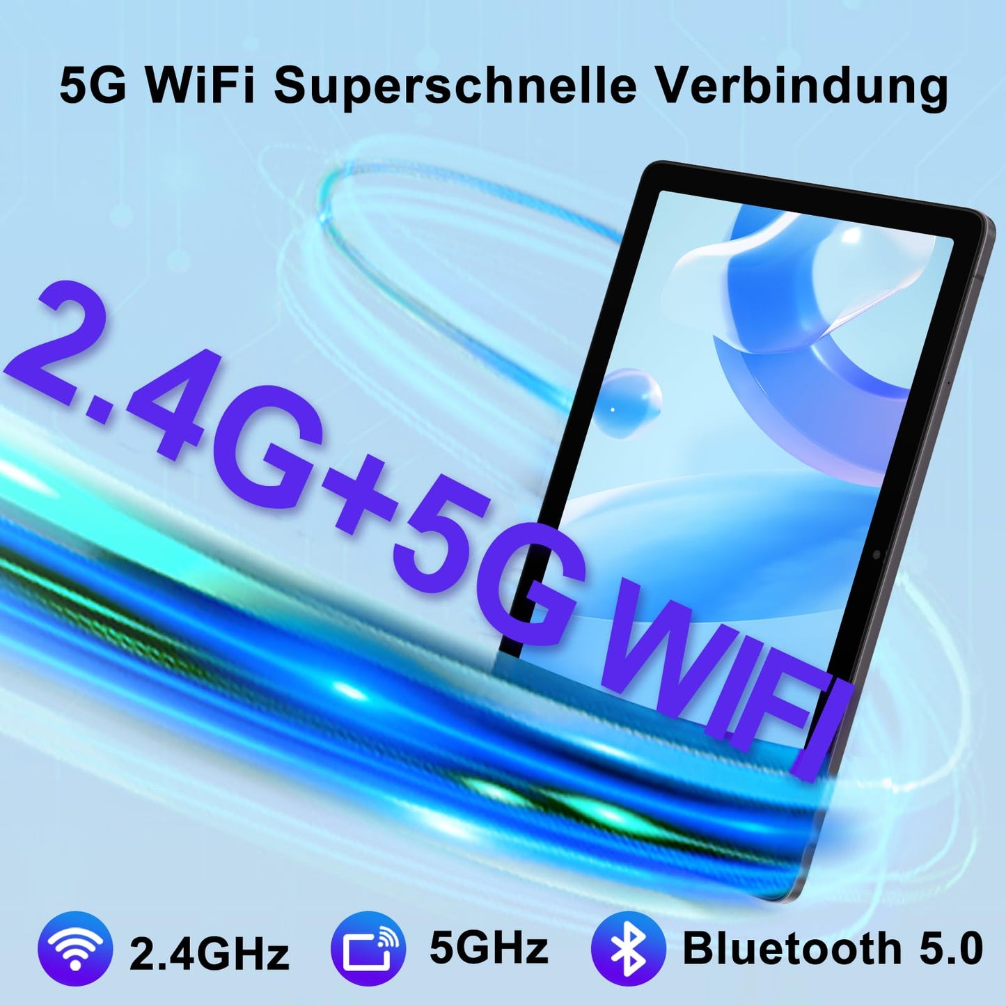 ZIOVO 10 inch tablet with 2GB RAM+128GB ROM (1TB TF), Android 14 with 5G WiFi | Widevine L1 | Octa-Core 2.0 GHz | GMS | 8000mAh | FHD 1280 * 800 | 5+8MP | BT 5.0 | AGPS | Tablet with Case - Grey