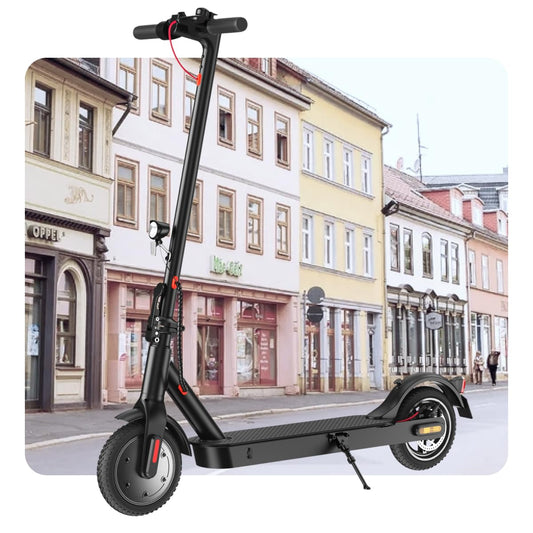 Street-legal E scooter, ABE electric scooter with load capacity up to 120kg, 30km range, LED lights, 20km/h max speed, 350W motor, 8.5 inch honeycomb tires, dual braking system. Adult electric scooter.