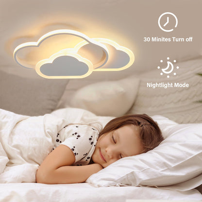 YUEEU 42CM LED Ceiling Light for Bedroom, Dimmable Children's Room Cloud Ceiling Lamp, Cloud Lamp with Remote Control, Ceiling Lights for Kids, Nursery Night Light.