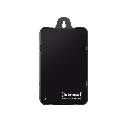 Intenso 6021460 Memory Play 1TB external TV hard drive (2.5 inches, 5400rpm, 8MB cache, USB 3.2 Gen 1x1) including TV mount in black.
