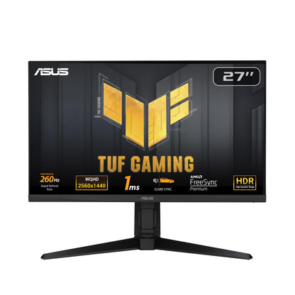 ASUS TUF Gaming VG27AQML1A - 27 inch WQHD monitor - 260 Hz, 1ms GtG, G-Sync, FreeSync, Adaptive Sync, ELMB, GameFast, DisplayHDR 400 - Fast-IPS, 16:9, 2560x1440, USB, DP, HDMI, ergonomic, speaker.