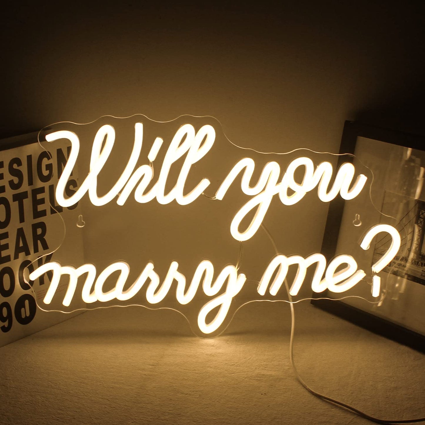 Wanxing will you marry me neon sign marry me sign white led wedding sign neons wedding sign neon letters for proposal decorations wedding party