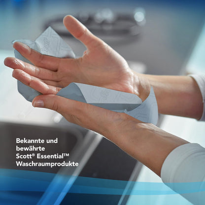Scott Essential Slimroll 6696 Roll Paper Towels, 1-ply blue paper towels, made with EU Ecolabel-certified paper, 6 rolls x 190m (total 1,140m).