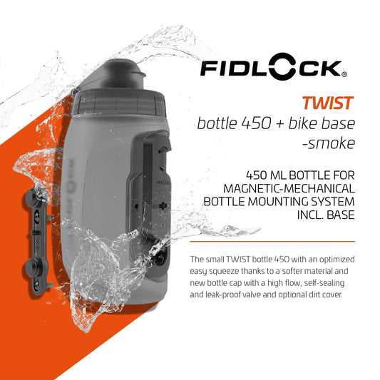 Fidlock Bottle 450 ml Bike Base Magnetic bottle holder for bicycles, bottle cage, road bike, bike bottle holder, bicycle bottle cage