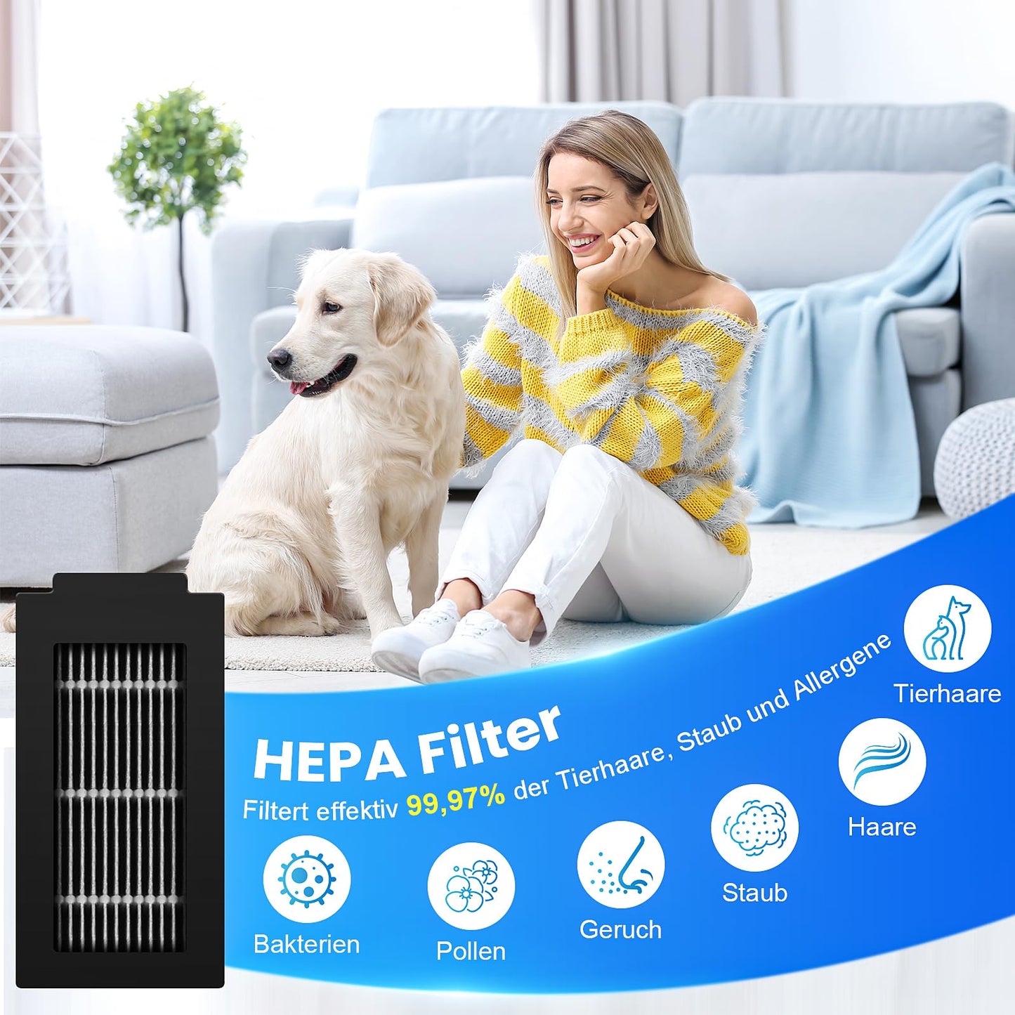 24 pieces of accessories for Ecovacs Deebot T50 PRO Omni/T50 Omni robot vacuum, includes 1 main brush, 6 mop cloths, 6 dust bags, 4 filters, 6 side brushes, and 1 cleaning brush.