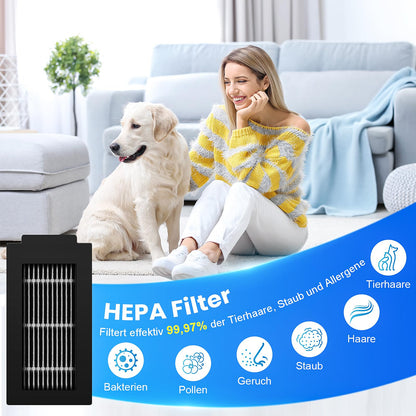 24 pieces of accessories for Ecovacs Deebot T50 PRO Omni/T50 Omni robot vacuum, includes 1 main brush, 6 mop cloths, 6 dust bags, 4 filters, 6 side brushes, and 1 cleaning brush.