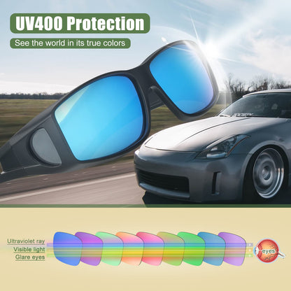 Farrobor sunglasses for glasses wearers Polarized Fitover Sunglasses Men Women 2 Set with UV400 for Driving Hiking Fishing Fitover 0311 (Classic Colors)