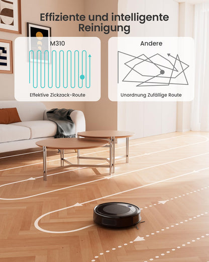 LEFANT Robot Vacuum M310, 4500Pa Super Slim Vacuum Cleaner Robot with precise obstacle avoidance, 180min runtime, HEPA filter, Wi-Fi Robot Vacuum for pet hair, carpets & hard floors