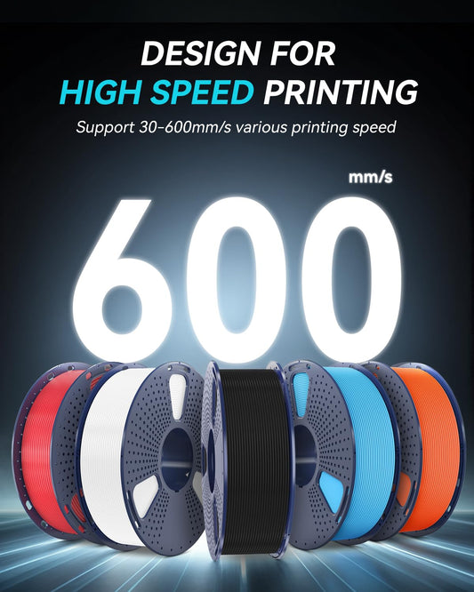 SUNLU Rapid PETG 3D Filament 1.75mm 1KG, High Speed 30-600mm/s 3D Printer Filament, Dimensional Accuracy ±0.02mm, 1KG Reusable Spool, Compatible with Most FDM 3D Printers (Blue)