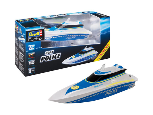 Revell Control Police Boat I Remote-controlled RC boat I for kids and adults aged 8 and up I With Li-ion battery for hours of action I With ergonomic pistol remote control I 2.4 GHz