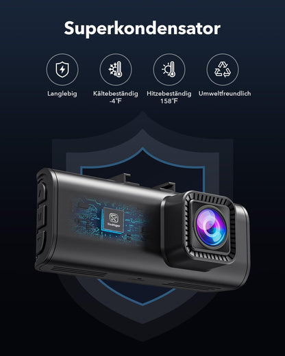 REDTIGER Dashcam for Car Front and Rear 4K/2.5K with STARVIS 2, Car Dash Cam Camera 3.18" IPS Screen, Free 128GB Card, 5.8GHz WiFi, GPS, 170° Wide Angle WDR, Supports up to 256GB Max (F7NP)