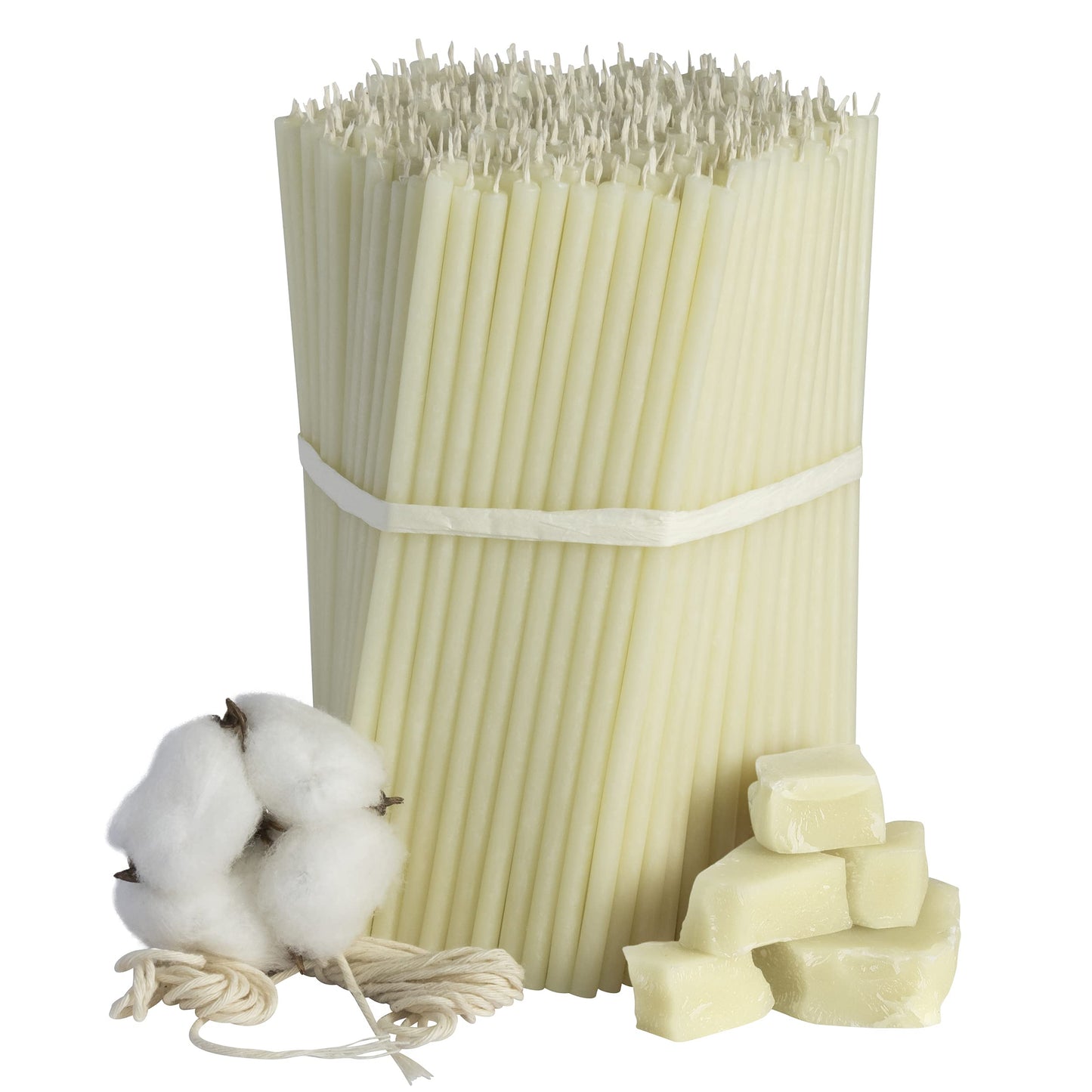 №100-250 pcs. White beeswax candle collection: Traditional stick and household candles, ritual candles, and colored wax candles a set for rituals L-16.5 cm Ø-5.7 mm, 50 min burn time.