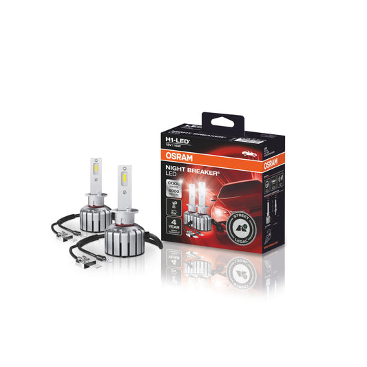 Osram NIGHT BREAKER H1-LED; up to 40% less glare; first road-approved H1 LED retrofit lamp.