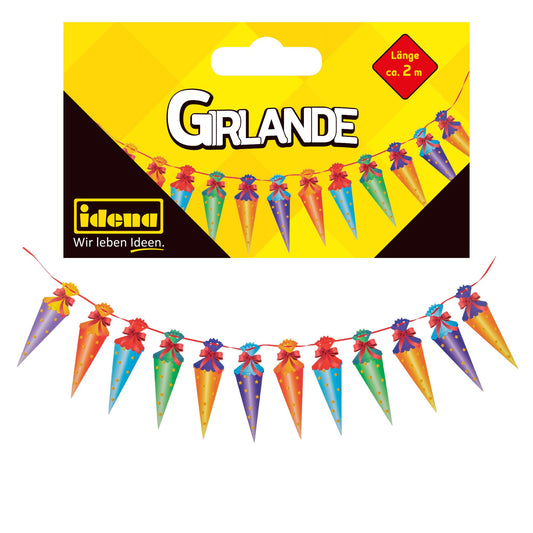 Idena 90125 - 1 Pinata school cone, 1 garland, 1 foil balloon school start, enrollment, school start, decoration, gift