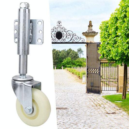 100mm gate wheel with spring loading, sturdy sprung wheel, perfect for wooden gates,  fences, and garden gates, heavy-duty gate wheels, swivel gate wheel, load capacity 50kg.