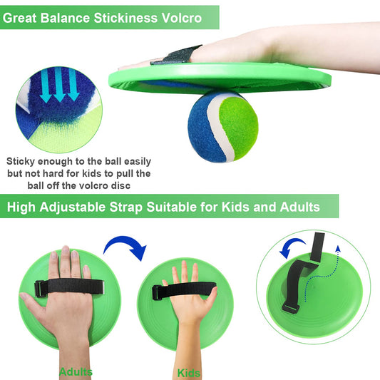 Jalunth Velcro Ball Game Velcro Ball Beach Toy Beach Games Throwing Game Kids Adults Garden Outdoor Beach Toy Games 2 3 4 5 6 7 8 9 10 years Girls Boys Boy Easter Gifts