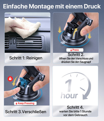 Miracase car phone holder Universal [Strong suction cup and metal hook] car phone mount vent dashboard windshield phone holder for iPhone Galaxy All Smartphones