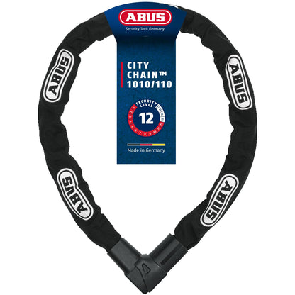 Abus chain lock Citychain 1010/110 - Bike lock made of hardened steel - Security level 12 - 110 cm - 12042 - Black, Black
