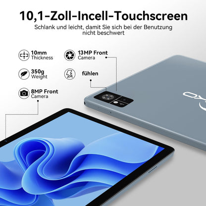 ZONKO 2025 Latest Android 15 Tablet 10 Inch with SIM Slots, 4G LTE Tablets PC 5G WiFi, 14GB RAM+128GB ROM(1TB TF), Octa-Core|8+13 MP|GPS|8000 mAh|Tablet with Keyboard Mouse Stylus, Bluetooth 5.0, GMS (Gray)