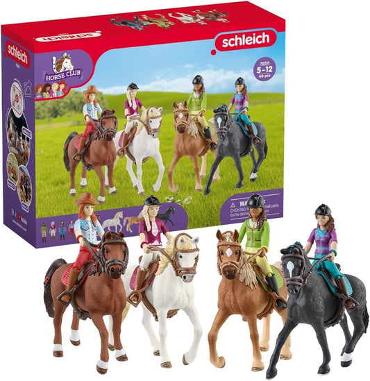 SCHLEICH Horse Club | Trail Ride 72221 | 4 articulated figures and 4 horses | great gift for girls and boys | horse toys for kids aged 5+ | 40-piece set | exclusive at Amazon