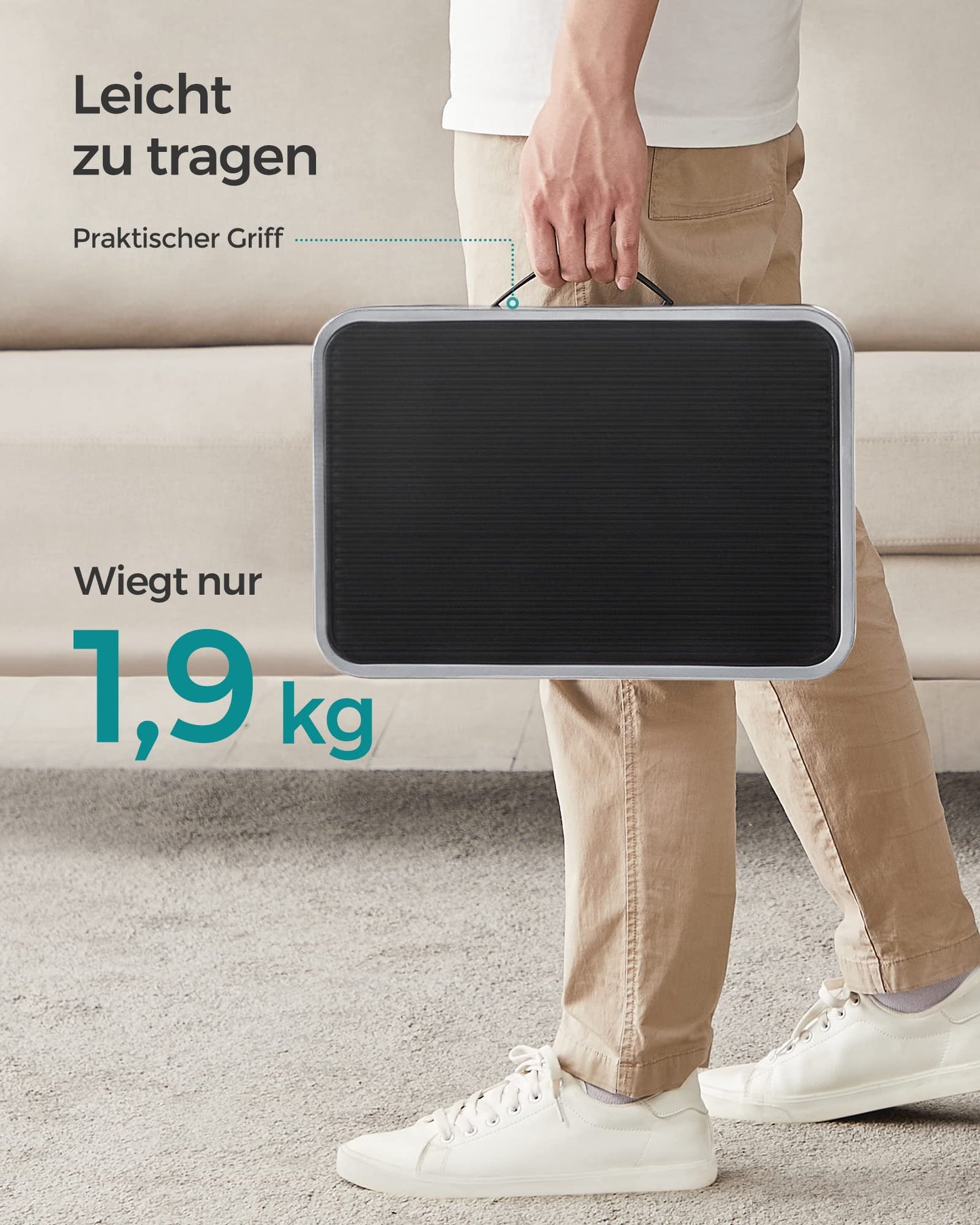 SONGMICS Step Stool, Folding Step Ladder, One-Step Steel Ladder, Non-Slip Step Surface, Holds up to 150 kg, Size unfolded 32 x 44 x 17.5 cm, gray GSL001G01