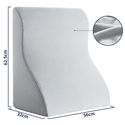 NOFFA Reading Pillow for Bed and Sofa - Memory Foam Wedge Pillow - Ergonomic Backrest Headrest - Perfect for back support while relaxing, playing, reading, or watching TV - Wide