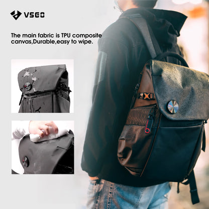 VSGO 20L Professional Camera Backpack designed for DSLR/SLR cameras like Sony, Canon, and Nikon. Also fits DJI RSC2 gimbals, tripods, 15.6" laptops, lenses, and other accessories. Made of waterproof TPU canvas, ideal for travel and outdoor use.