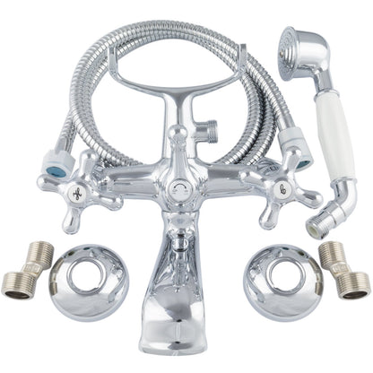 PaulGurke's Nostalgia Retro Bathtub Faucet Mixer with Shower Head Two-Handle Mixer Tub Filler Faucet