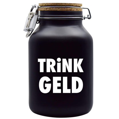 Piggy bank tip money gift idea black XXL