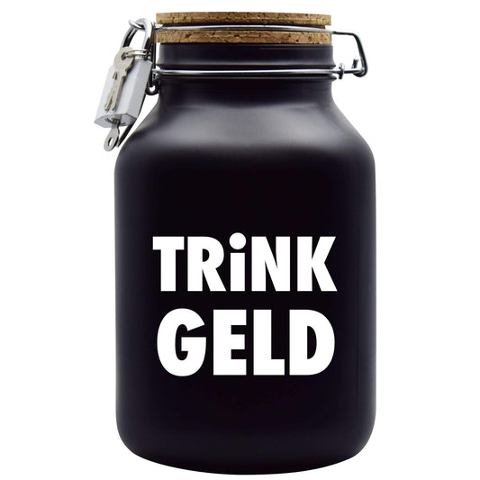 Piggy bank tip money gift idea black XXL