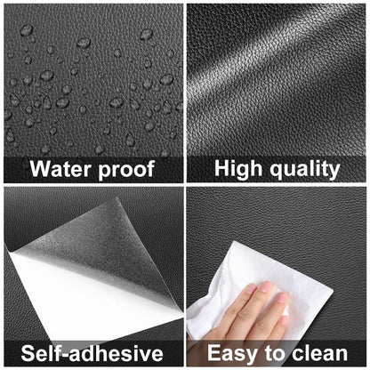 GELAISI artificial leather self-adhesive 60*200cm gray leather patch kit self-adhesive leather patches, leather-look film decorative film furniture film wallpapers leather repair upholstery for cabinet leather bag car seat sofa