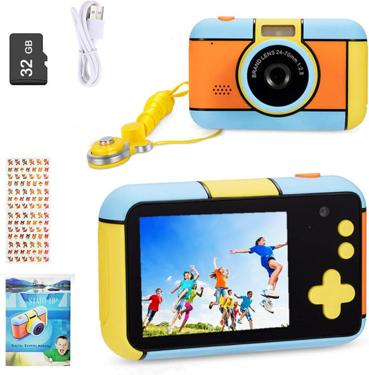 YunLone ToyZoom, 24MP, digital camera, 1080P HD camcorder, dual lens, selfie mode, comes with 32GB SD card, 2.4 inch screen, great birthday gift.
