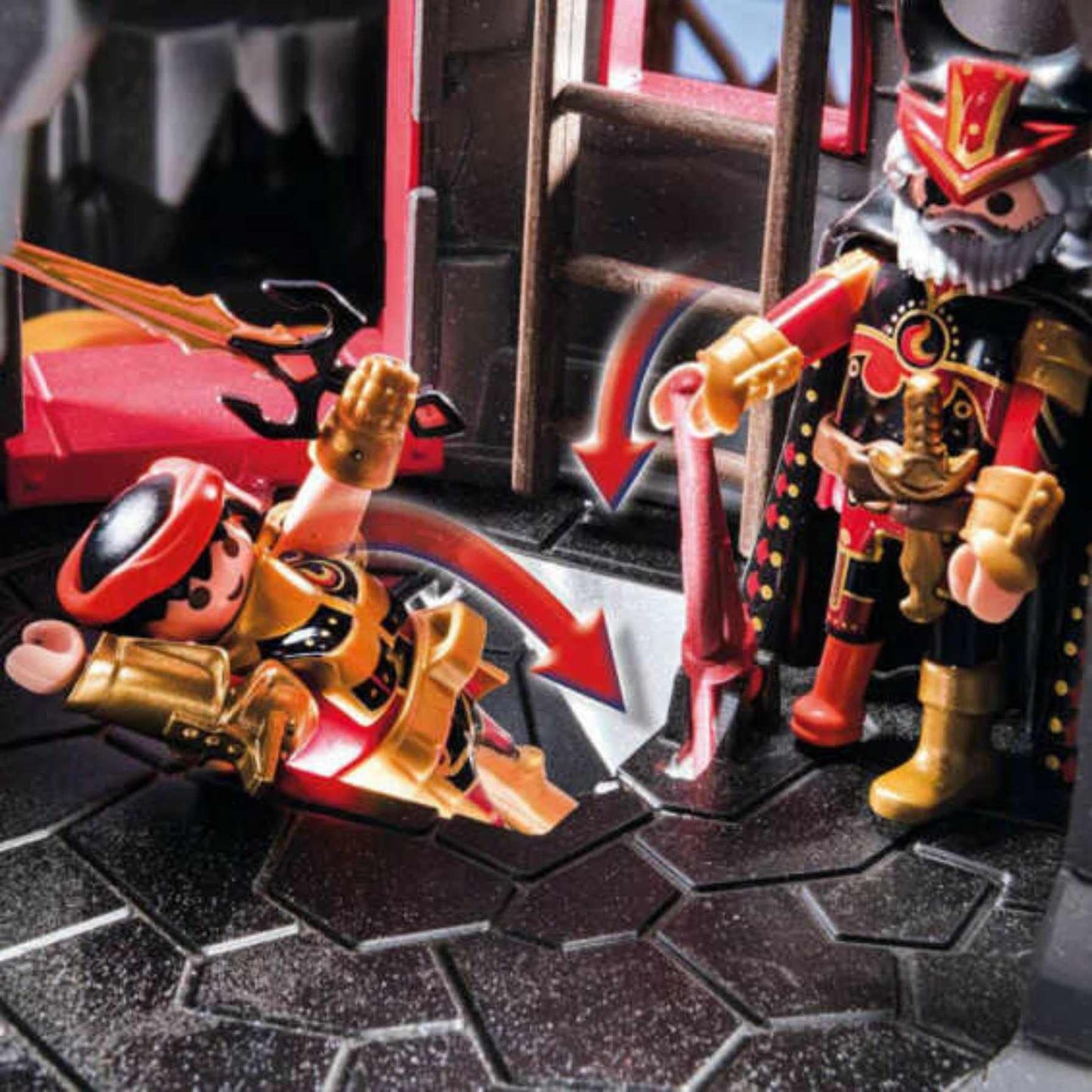 PLAYMOBIL Novelmore 70221 Burnham Raiders Fortress with working cannons and fireball release, wall breach, and dragon cage, for ages 4 and up.