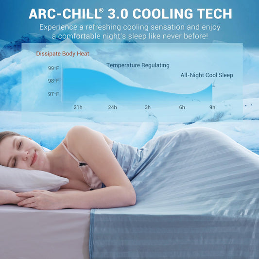 Elegear Cooling Blanket Summer Blanket - Japanese Arc-Chill 3.0 cooling fibers Q-Max>0.5 double-sided Self-cooling Blanket for Better Sleep Hypoallergenic and Breathable Soft Throw Blanket 150 x 200 cm