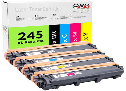 OBV Compatible TN 241/245 Toner for Brother DCP-9015CDW HL-3140CW MFC-9140CDN MFC-9340CDW MFC-9330CDW (4 Pack)