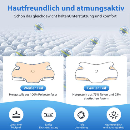 MULISOFT Memory Foam Pillow, comfortable head pillow, supportive neck pillow, ergonomic side sleeper pillow (gray)