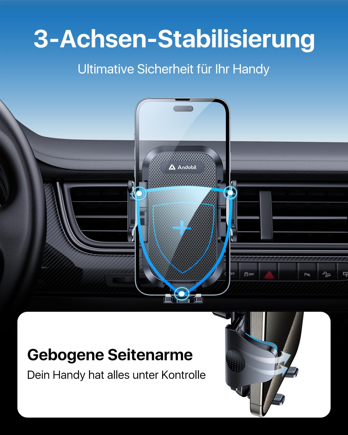 Andobil car phone holder vent phone mount [2025 upgraded vent clip] car phone holder 360° rotation car mount compatible with iPhone 16 15 14 13 11 12 Pro Max Samsung S24 S23 Ultra