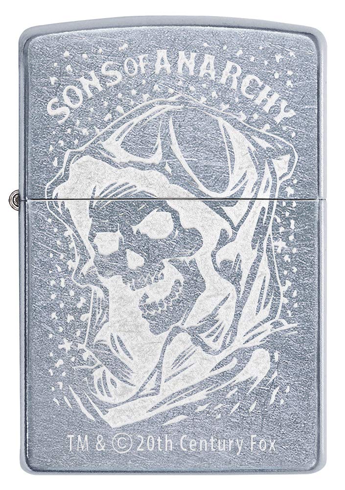ZIPPO – Storm lighter, Sons of Anarchy Skull, Lustre, Street Chrome, refillable, in high quality gift box