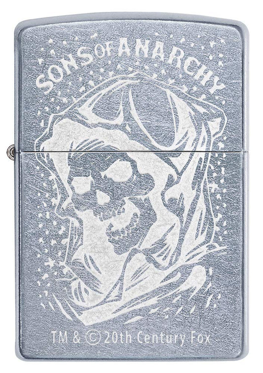 ZIPPO – Storm lighter, Sons of Anarchy Skull, Lustre, Street Chrome, refillable, in high quality gift box