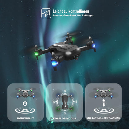 Wipkviey T26 Drone with Camera 1080P, RC Foldable FPV Quadcopter with 2 Batteries, 26-30 Mins Flight Time, 3D Flip, Gravity Sensor, Headless Mode, One-Key Takeoff/Landing