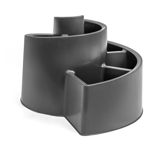 Spetebo Plastic Herb Spiral in anthracite - 52 x 43 cm - Round plant stand with 6 compartments - Garden decoration Flower snail Herb tower Plant spiral Herb bed Flower pot Plant pot