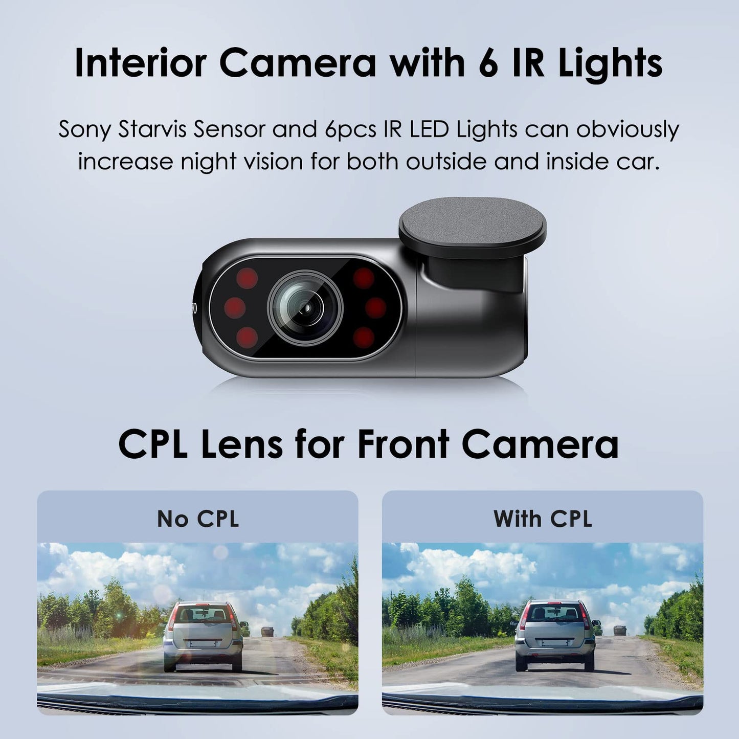 VIOFO A139 3-channel 5GHz WiFi dashcam with mobile monitoring, built-in GPS with CPL filter, 1440P + dual 1080P cameras, 2560P X 1440P 60fps front, 24-hour parking mode with IR night vision, and a max of 256GB storage capacity.