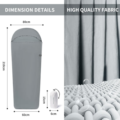 Naturehike ultralight hut sleeping bag liner only 128g travel blanket with small pack size inner sleeping bag for backpacking, hostels, cabin camping.