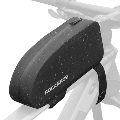 ROCKBROS Bike Frame Bag 100% Waterproof, Durable & Secure Mounting Bicycle Handlebar Bag Top Tube Bag Black 1.6 L for Road Bike MTB
