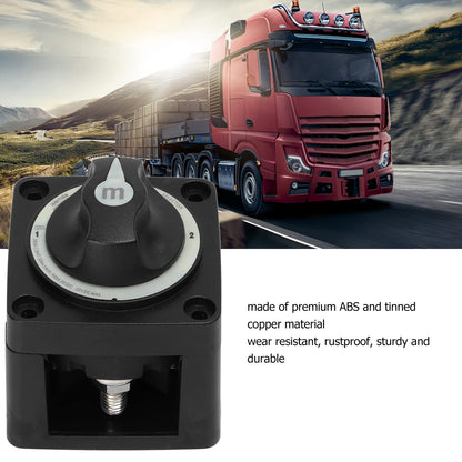 Aramox Battery Switch, 300A Battery Selector Switch, Sturdy 3-Position Marine Battery Disconnect Switch for RV Boats