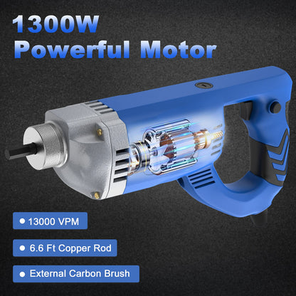 The IMAYCC Concrete Vibrator 1300W 220V 4300 RPM, with 2m copper hose length, is ideal for concrete tools.