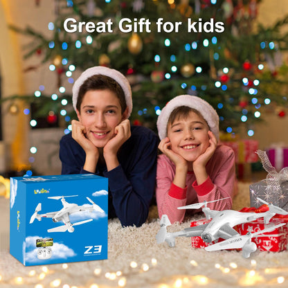 Loolinn | Drone with Optical Flow Positioning Technology - 40 minutes of long flight time/Very stable flight - Quadcopter drones with HD camera for children as a gift