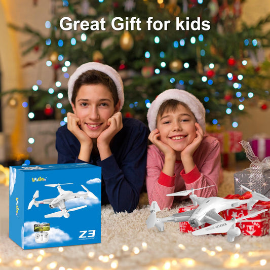 Loolinn | Drone with Optical Flow Positioning Technology - 40 minutes of long flight time/Very stable flight - Quadcopter drones with HD camera for children as a gift