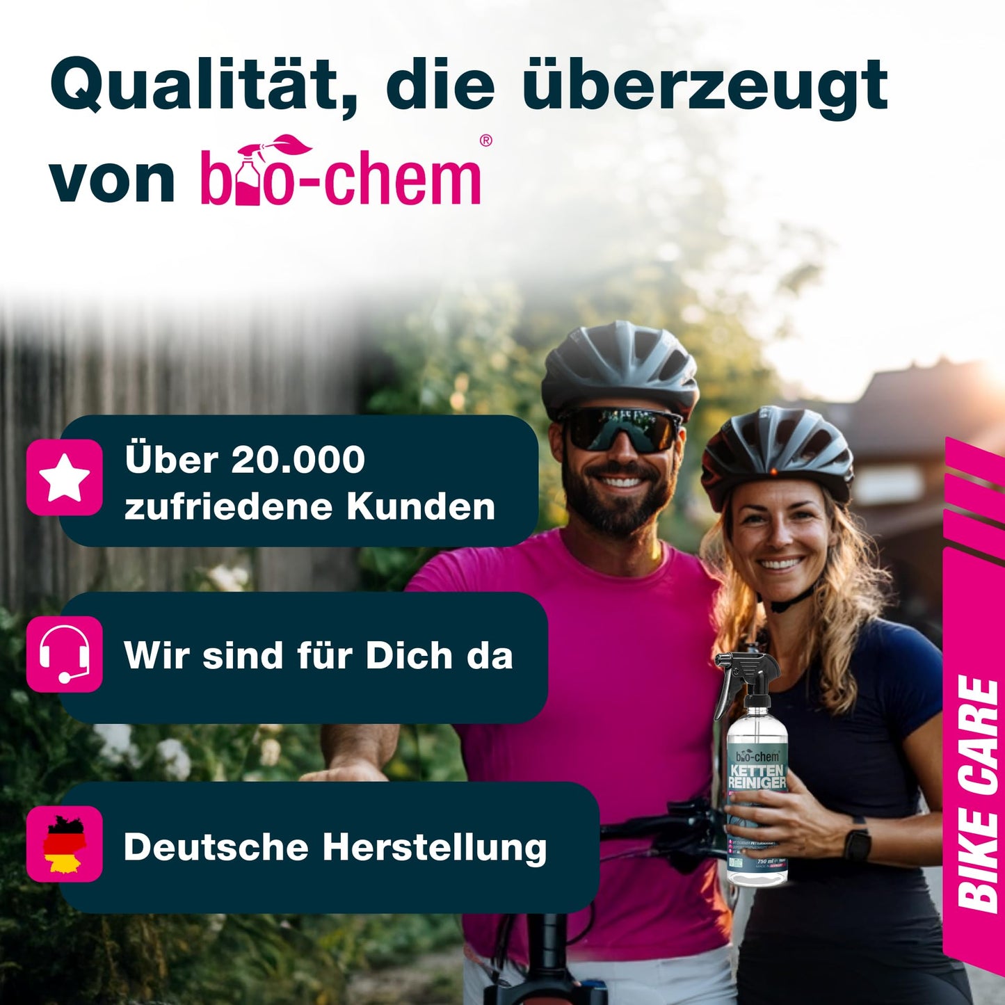 Bio-chem Premium Bike Cleaning Kit, 9-piece set for all bikes & e-bikes | Effective and gentle care products: bike cleaner, chain cleaner, chain oil, frame care + high-quality accessories